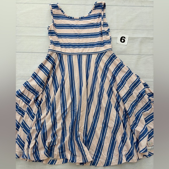 Omi Jo Blue and Cream Striped Dress - Picture 1 of 4